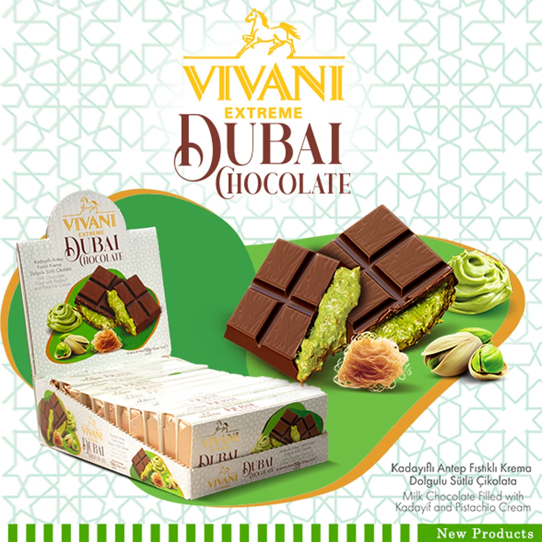 Vivani Extreme Ad - Plain Vivani Extreme Dubai Chocolate - 150g/42% Pistachio